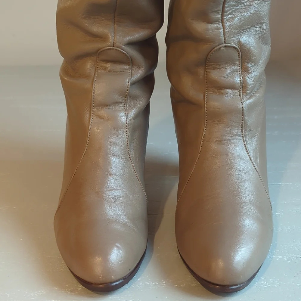 Vintage Golo Leather Boots Heeled Tall Tan size‎ 5.5